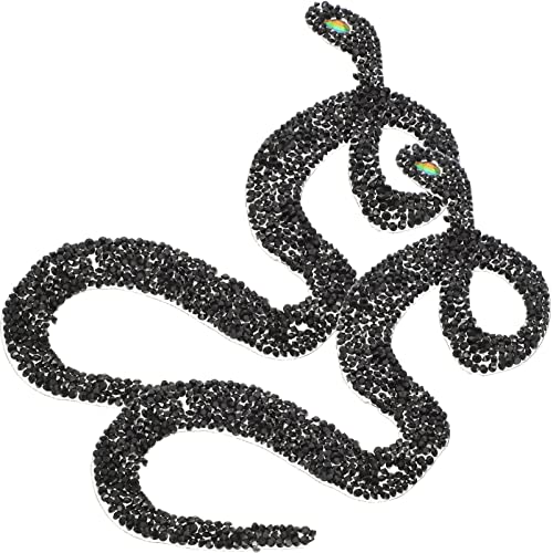 STOBOK 2 Stück Bestickte Aufnäher Schlange Zum Aufbügeln Dekorative Schlangenartige Nähflicken Zubehör Für Kleidung Taschen Hosen Schuhe Hüte Diy-Projekte Schwarz von STOBOK