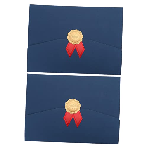 STOBOK 2 Stück Diplom-Cover Blau Selbstklebstoffumschläge Versiegelung Schutz dokumentenmappe mappen briefumschläge Dokumentenhalter aus Papier Inhaber eines Papierdiploms Papierstau Blue von STOBOK