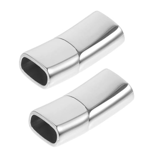 STOBOK 2 Stück Edelstahl-schmuckverbinder, Magnetverschlüsse Für Diy-lederband, Armband, Halskette, Schmuckherstellung, Kordelenden, Schnappverschlüsse, Silber STOBOK 2 Stück Edelstahl-schmuckverbinder, Magnetverschlüsse Für Diy-lederband, Armband, Halskette, Schmuckherstellung, Kordelenden, Schnappverschlüsse, Silber von STOBOK