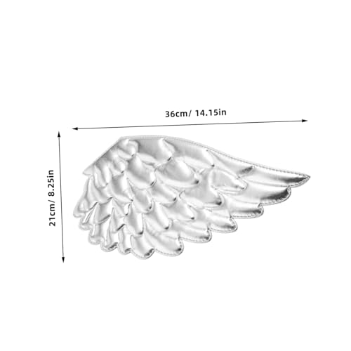 STOBOK 2 Stück Engelsflügel Zubehör Engelsflügel basteln Dekorative Reparaturapplikation Engel Wings Kleidung Patches Engelsflügel-Kleidungsflicken Schwamm Silver von STOBOK
