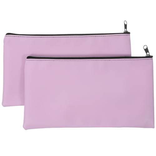 STOBOK 2 Stück Netzbeutel Banktaschen mit Reißverschluss Autohaken Gefrierbeutel geldbörse für schulkinder Geldtasche für Rechnungen Inhaber von Lottoscheinen Geldbeutel Leder Pu Violet von STOBOK