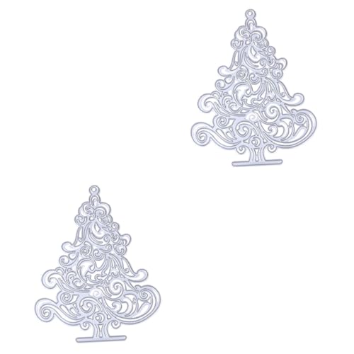 STOBOK 2 Stück Weihnachtsbaum stirbt DIY Stanzform Weihnachtsstanzungen Schablone sterben Prägung Dekorationen Schneiden Handwerk Stanzformen weihnachtsstanzformen Kohlenstoffstahl Silver von STOBOK