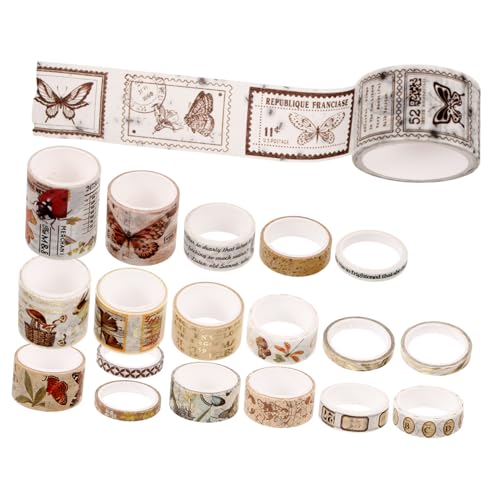 STOBOK 20 Rollen Vintage-Band Kunstband Dekorativ Dekoration Scrapbooking süßes Band vintage sticker retro sticker retro aufkleber papierklebeband Scrapbook-Bänder Washi-Tape-Ästhetik von STOBOK