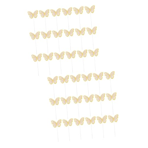 STOBOK 20 Sätze Kucheneinsatz Essbares Papier Junggesellin Tier Gänseblümchen-kuchen Papierschmetterlinge Kuchenpicks 3d-cupcake-topper Papierdeckel Baby Salat Pappbecher Violett von STOBOK