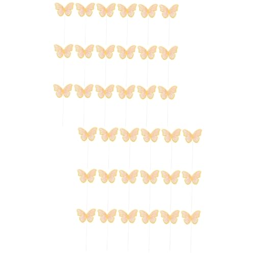 STOBOK 20 Sätze Kucheneinsatz Dekorativer Cupcake-topper Schmetterlinge Cupcake Picks Essbare Kuchendekorationen 3d-cupcake-topper Glitzernde Cupcake-topper Tier Obst Plugin Baby Papier von STOBOK