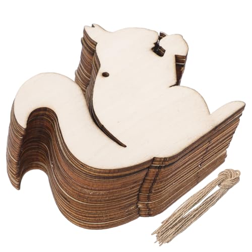 STOBOK 20 Stücke Holz Eichhörnchen Ausschnitte Handwerk Liefert Dekorative Holz für von STOBOK