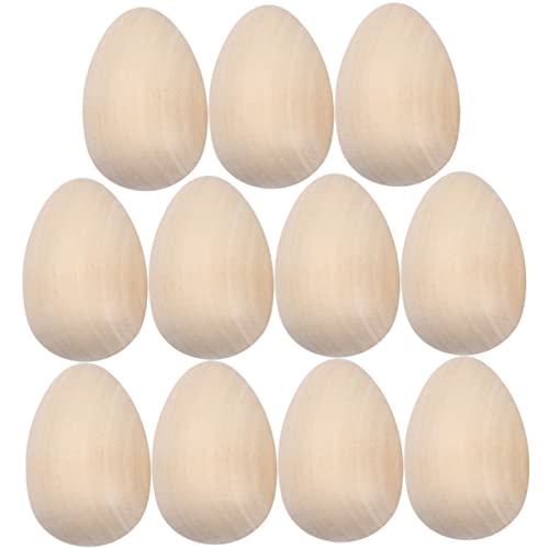 STOBOK 20 Stück Eierbemaltes aus Holz Eier Aufkleber Eier zum Bemalen Eierkartons Eier bemalen Eierregal DIY Ostereier Bastelei aus Holz für Ostern unfertige Ostereier hölzern von STOBOK