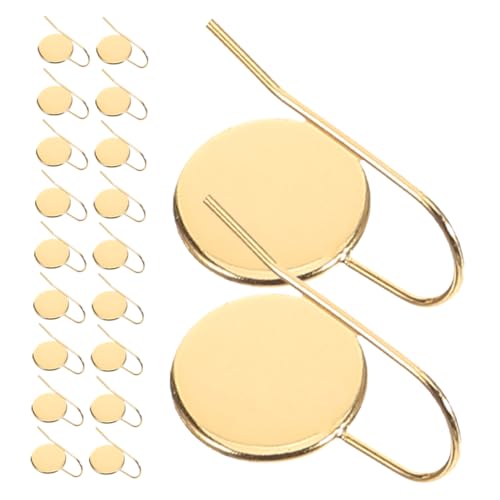 STOBOK 20 Stück Haken-ohrring-cabochon-einstellungen: Edelstahl-ohrhänger, Lünette, Cabochon-tablett, Leere Ohrhaken, Haken Für Die Herstellung Von Diy-schmuck, Golden von STOBOK