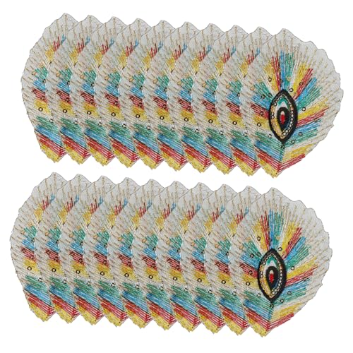 STOBOK 20 Stück Pfau-Stickerei-Patch Stickpine Patches Aufnäher für Kleidung applizierte Stickerei Aufnäher für Jacken gestickte Paillettenapplikation Stickflicken aufbügeln Stickgarn von STOBOK