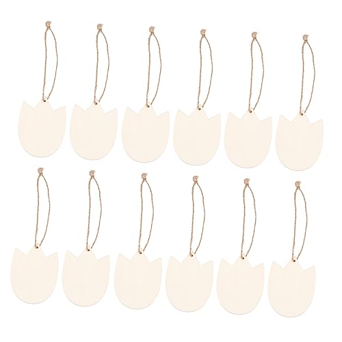 STOBOK 20 Stück Tulpen Holzspäne Tulpen Holzspäne DIY Holzhandwerk Holz DIY Chips Graffiti Holzscheiben Graffiti Holzscheiben Unfertige Holzspäne Holz Tulpen Anhänger Party von STOBOK