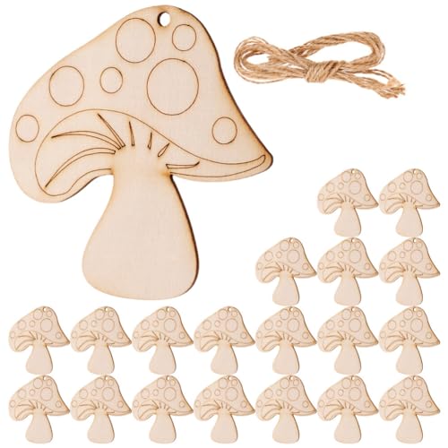 STOBOK 20 Stück Naturholz Pilz Bastelscheiben Für Wohndekor Positive Unvollendete Holzausschnitte STOBOK 20 Stück Naturholz Pilz Bastelscheiben Für Wohndekor Positive Unvollendete Holzausschnitte von STOBOK