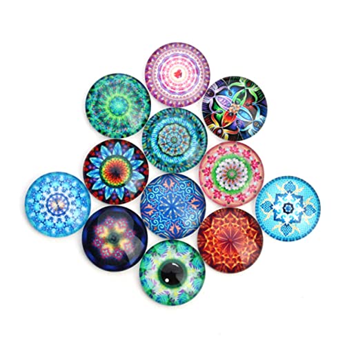 STOBOK 20st Fotoglas Mosaik Bedruckte Cabochons Cabochon Aus Glas Zur Schmuckherstellung Cabochons Für Die Schmuckherstellung Bedrucktes Glas Blumenschmuck Muster Ring von STOBOK