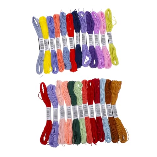 STOBOK 24 Stück Kreuzstichgarnsatz Handnähgarn Hand Nähzeug Stickgarn Baumwollstickstätte Stickfaden Baumwollnähfäden Nähset für Erwachsene Nähgarn von Hand Nähenfäden Polyester Baumwolle von STOBOK