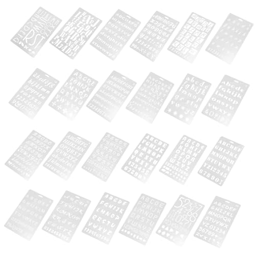 STOBOK 24 Stück Vorlage für Buchstaben hohle Vorlagen Alphabet Briefe Buchstabenschablonen zum Malen Vinyl Englische Briefschablone wiederverwendbare Farbschablone Malwerkzeug Plastik von STOBOK