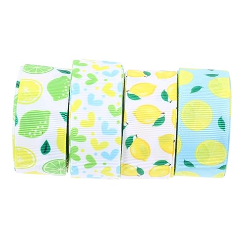 STOBOK 4 Rollen Zitronenherz-musterbänder 25 Mm Breit Festliche Verpackung Dekorative Verpackungsstreifen STOBOK 4 Rollen Zitronenherz-musterbänder 25 Mm Breit Festliche Verpackung Dekorative Verpackungsstreifen von STOBOK