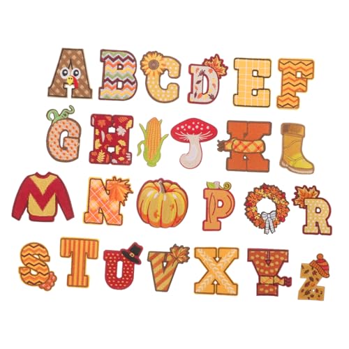 STOBOK 26 Stück Stoffaufnäher mit Buchstabenstickerei gestickte Applikation zum Nähen Strass-Patches aufnähen buchstabenaufkleber shoe charms Flickenbuchstaben aufbügeln Kleidungsflicken von STOBOK