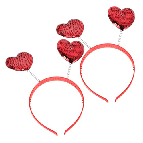 STOBOK 2pcs Herz Stirnband Für Frauen Mädchen Pailletten Herzgeformte Stirnband Red Cute Heart Head Boppers Halloween Party Valentinstag Props Party Party STOBOK 2pcs Herz Stirnband Für Frauen Mädchen Pailletten Herzgeformte Stirnband Red Cute Heart Head Boppers Halloween Party Valentinstag Props Party Party von STOBOK