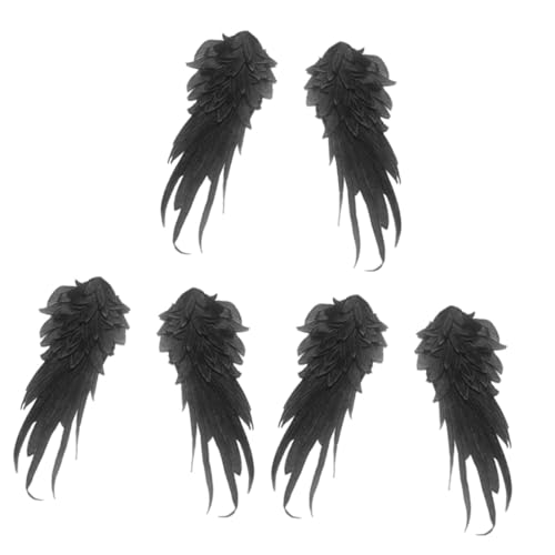 STOBOK 3 Paare Spitzenapplikation Flügelapplikation Flügel Kostüm Gestickte Flügel Engelsflügel-aufnäher Schwarzes Abziehbilder Aufbügeln Hufeisendekorationen Patch von STOBOK