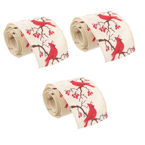 STOBOK 3 Rollen rosa weihnachtsband Weihnachtsbänder zum Basteln Band umwickeln band weihnachten Weihnachtsdekoration ribbon bandfeile weihnachtsverpackungsbänder Weihnachtssamtband Stoff von STOBOK