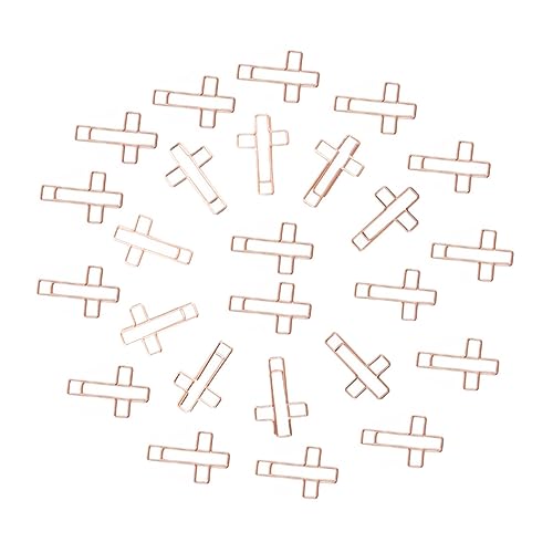 STOBOK 3 Sätze Goldenes Schreibtischzubehör Büroklammer Homeoffice-grundlagen Clips Geformt Büroartikel Bürobedarf Kreuzförmiger Stift Bibelvers Karten Metall Rose Gold 60 Stück * 3 von STOBOK