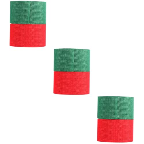 STOBOK 3 Sätze Hochzeitsdekorationsbänder Stoffband Band Zum Basteln Schleife Wickeln Seidenband Ribbon Weihnachtsdeco Weihnachtsband Verpackungsband Leinenimitat Rot 2 Rollen * 3 von STOBOK