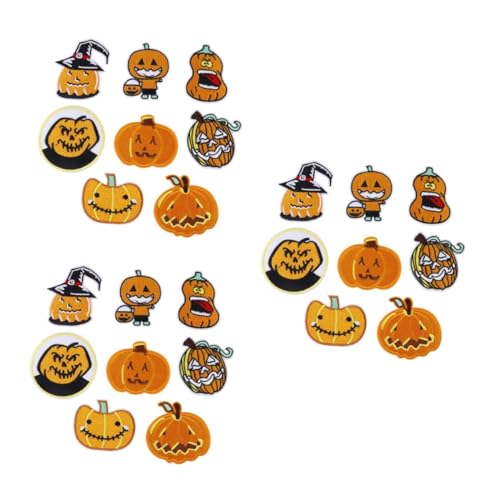 STOBOK 3 Sätze Kürbisentuchaufkleber Patch Aufnähen Halloween-kleidungsflecken Party Flicken Aufnähen Kürbisflecken Benutzerdefinierte Patches Stoff-polyester-vliesstoff 8 Stücke * 3 von STOBOK