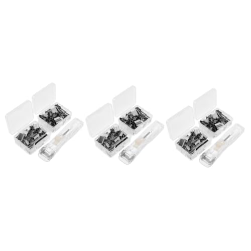 STOBOK 3 Sätze Nadelloser Hefter Clips Befestigungselemente Klappclip herz büroklammern Papierklammern büroklammernspender büroklammern set Buchbindematerialien Büro-Büroschere Plastik von STOBOK