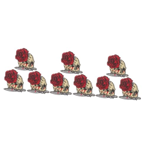 STOBOK 3 Sätze Punk Bestickter Tag Der Toten Bestickter Stoffaufnäher Kleidungszubehör DIY Aufnäher Selbstklebender Aufnäher Gothic Aufnäher Rosen 3 Stücke * 3 von STOBOK