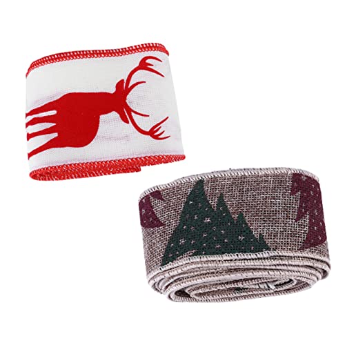 STOBOK 3 Sätze Sackleinenband Weihnachtsbänder Weihnachtsband Mit Draht Schleife Geschenkband Christmas Ribbon Dekoratives Band Weihnachten Diy Bänder Leinen- 2 Rollen * 3 von STOBOK