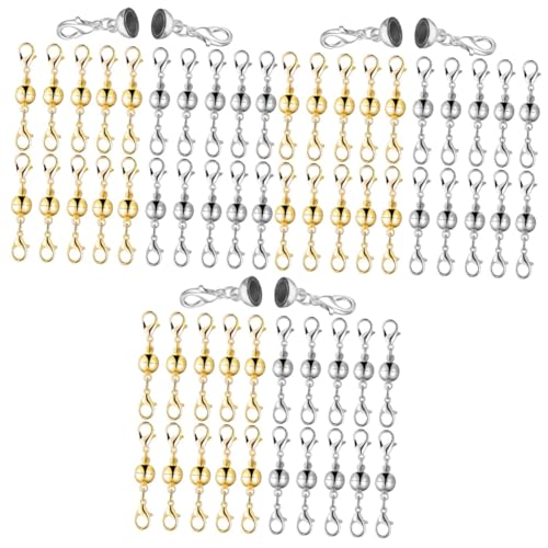 STOBOK 3 Sätze Verbindungsschnalle Schmuckherstellungswerkzeuge Verschlüsse Für Halsketten Magnetischer Halskettenverbinder Anhänger Schmuckset Haken Schnallen Ringe 20 Stück * 3 von STOBOK