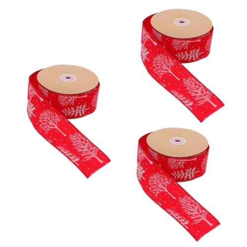 STOBOK 3 Stück 10 Christbaumschmuck Riese wickeln weihnachtsverpackungsband lockig Sackleinenband Weihnachten ribbon bandfeile Weihnachtsgeschenkband Weihnachtsbogenband Schleife rot von STOBOK