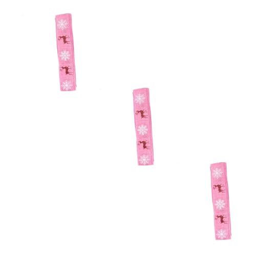 STOBOK 3 Stück Elchband haar pin weihnachts party weihnachts deke weihachtsdeko geschenkverpackungen Schleife Bögen Dekoration Bogen Schnee Weihnachtsversorgung Weihnachtsband Leinen Rosa von STOBOK