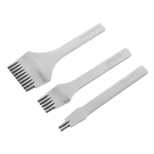 STOBOK 3 Stück Locher Lochstanzwerkzeuge Handheld Loch Punch Basteln Stanzen Lederwerkzeuge Für Die Lederbearbeitung Punschwerkzeug Lederloch Lederpunsch Lederwaren Metall Silver von STOBOK