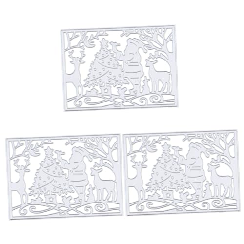 STOBOK 3 Stück Messerform selber machen christmas tree weihnachtsbäume santa slay sterben Weihnachtsdekorationen Stanzformen Schablone Stanzformen aus Metall Kohlenstoffstahl Silver von STOBOK