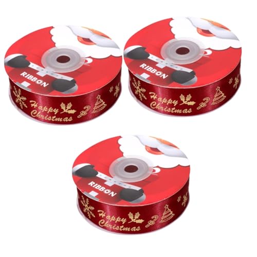 STOBOK 3 Stück Metallband ribbon bandfeile christmas decoration dekobänder geschenkband Festivalband Band zum Basteln Band zum Nähen Kräuselband zum Verpacken von Geschenken Polyester rot STOBOK 3 Stück Metallband ribbon bandfeile christmas decoration dekobänder geschenkband Festivalband Band zum Basteln Band zum Nähen Kräuselband zum Verpacken von Geschenken Polyester rot von STOBOK