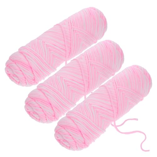 STOBOK 3 Stück Milch Baumwollfaden häkeln Baumwolle Handwerk Multifunktions-Strickgarn Stricken basteln set bastelzubehör textilgarn Strickgarn für den Haushalt häkelgarn selber machen von STOBOK