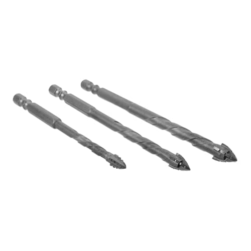STOBOK 3 Stück Teiliges Wolframstahl Bohrer Set für Fliesen Präzise Scharfe Bohrer für Verschiedene Materialien für Heimwerkerprojekte und Professionelle Anwendungen von STOBOK