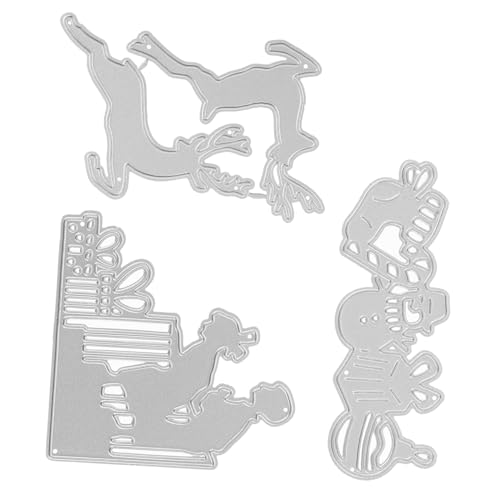 STOBOK 3 Stück handwerk schneiden sterben Schablone Stanzformen zum Thema Weihnachten Basteln Wörter Scrapbook Stanzformen selber machen stirbt für die Kartenherstellung Kohlenstoffstahl von STOBOK