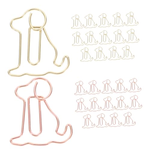 STOBOK 30 Stück Hundepapierclip Büroklammern Für Welpen Tier-lesezeichen-clips Entzückende Tier-büroklammern Lustige Büroklammern Welpenmetallclips Clips Für Bürobedarf Memo-clips Eisen von STOBOK