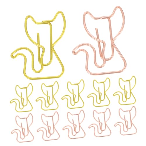 STOBOK 30 Stück Katze Büroklammer Dokumentenklammern in Katzenform Papierbefestigungsstifte kleine für Papier Kleine Papierklammern niedliche Tier-Büroklammern Papierclips Eisen von STOBOK