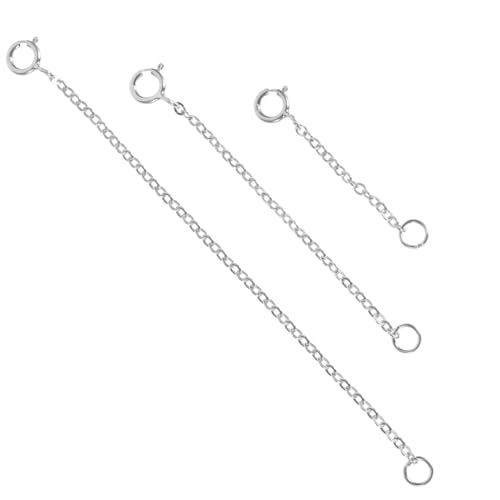 STOBOK 3Stücke Teiliges Silber Kettenverlängerungen DIY Schmuck Zubehör für Armbänder Anpassbare Ketten für Schmuckherstellung von STOBOK