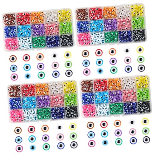 STOBOK 4 Boxen Teufelsaugen-set Dekorative Lose Perlen Handwerk Perlen Machen Schicke Perlen Für Den Bösen Blick Halskette Des Bösen Blicks Schmuck Diy Perlen Bausatz Bausätze Bunt Null von STOBOK