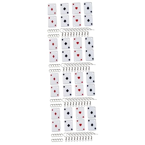 STOBOK 4 Kisten Spielkarten-Ohrringe Ohrstecker Fallen Lassen Spielkarten-Halskettenanhänger eine Halskette Tally Spielkarten Spielkartenornament neuartiger Pokeranhänger Mode Zubehör von STOBOK