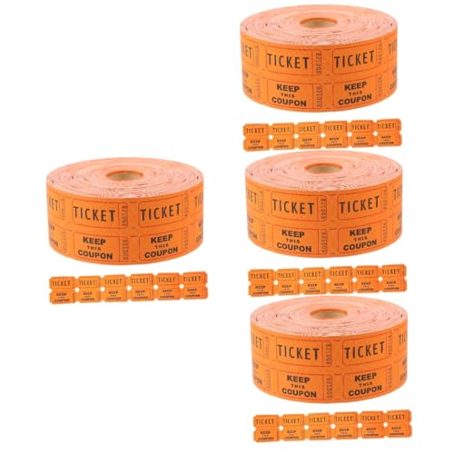 STOBOK 4 Rollen Orangefarbene Tombola-Tickets Fundraising Tickets in großen Mengen Tickets Etiketten Los evengers event dies Etiketten für Veranstaltungstickets Karten für Konzert Papier STOBOK 4 Rollen Orangefarbene Tombola-Tickets Fundraising Tickets in großen Mengen Tickets Etiketten Los evengers event dies Etiketten für Veranstaltungstickets Karten für Konzert Papier von STOBOK