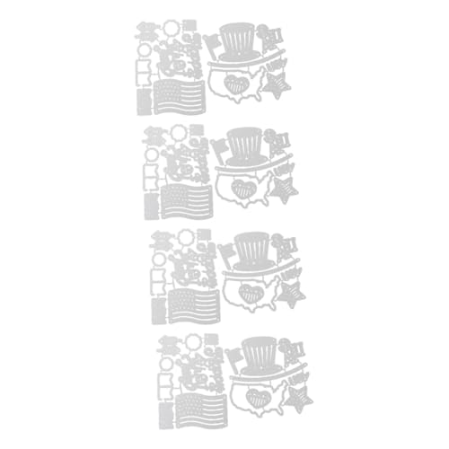 STOBOK 4 Sätze Der Unabhängigkeitstag Stirbt Handwerk Schneiden Sterben Formen Für Fotoalben Diy Schneiden Sterben Stanzformen Stahl Mit Hohem Kohlenstoffgehalt Silver 2 Stück * 4 von STOBOK