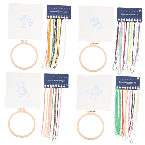 STOBOK 4 Sätze Kreuzstich Für Herstellung Anfänger Stickerei Kreuzen Bausätze Anlasser Bausatz Geben Material Weiter Nähset Für Kreuzstichpackungen Polyester von STOBOK
