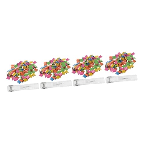 STOBOK 4 Sätze Pusher Büroklammer nachfüllen Clips Papierklemmen Spender Klemmklammern für Papier clipboard büroorganisation büroartikel Büroschneidemaschine Dokumentclip Rostfreier Stahl von STOBOK
