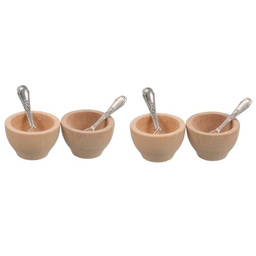 STOBOK 4 Sätze Schüsseln Puppe Klein Zubehör Essen Für Mini Löffel Essensdekor Metall Beige STOBOK 4 Sätze Schüsseln Puppe Klein Zubehör Essen Für Mini Löffel Essensdekor Metall Beige von STOBOK