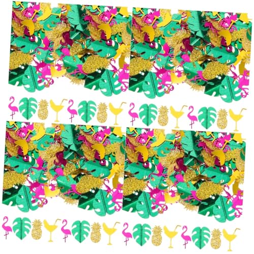 STOBOK 4 Stück 1 Hawaiianisches Konfetti Ananas-konfetti Flamingo-cupcake-topper Sommerliches Konfetti Am Strand Sommer Streuen Konfetti Ananas Konfetti Blitz Plastik Baby Tisch von STOBOK