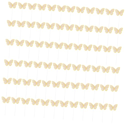 STOBOK 40 Sätze Kucheneinsatz Gänseblümchen-kuchen Schmetterlinge Cupcake Picks Papierdeckel Junggesellin Essbare Blumen Zum Dekorieren Von Kuchen Oblatenpapier Braut Lebensmittel Violett von STOBOK